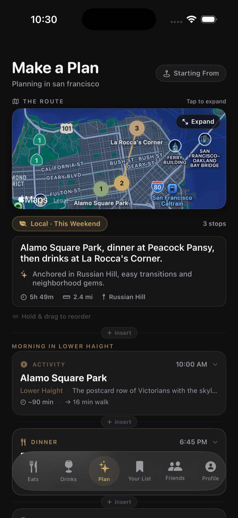 A LuckyFork weekend itinerary across three stops in San Francisco